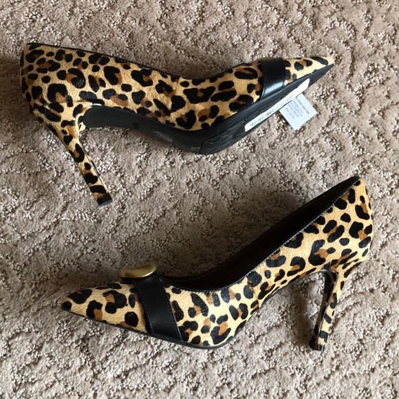 New! Coach Waverly Calf Hair Leopard Pump 7 - Picture 3 of 7